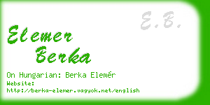 elemer berka business card